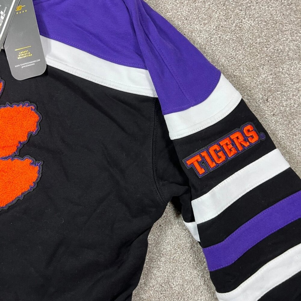Pro Standard Mens Large Black Striped Clemson Tigers Football Hoodie NWT‎ - Picture 5 of 9